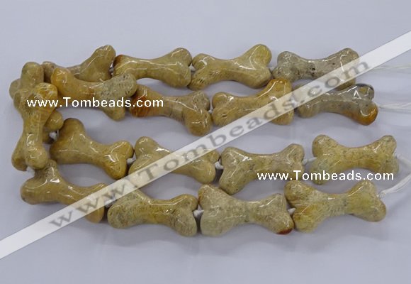 CAG9537 15.5 inches 22*40mm - 25*45mm bone chrysanthemum agate beads