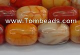 CAG9543 15.5 inches 13*18mm drum dragon veins agate beads