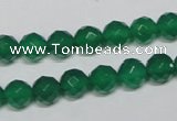 CAG955 15.5 inches 8mm faceted round green agate gemstone beads