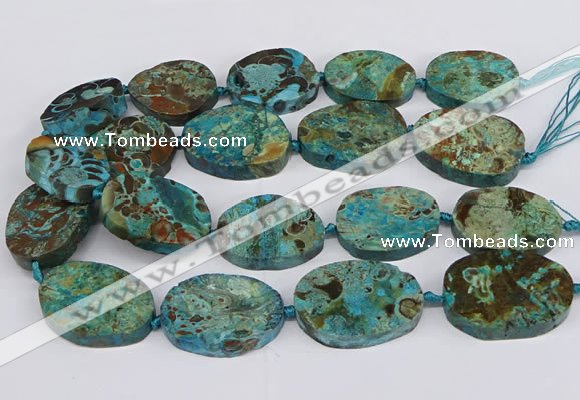 CAG9551 15.5 inches 25*35mm - 35*40mm freeform ocean agate beads