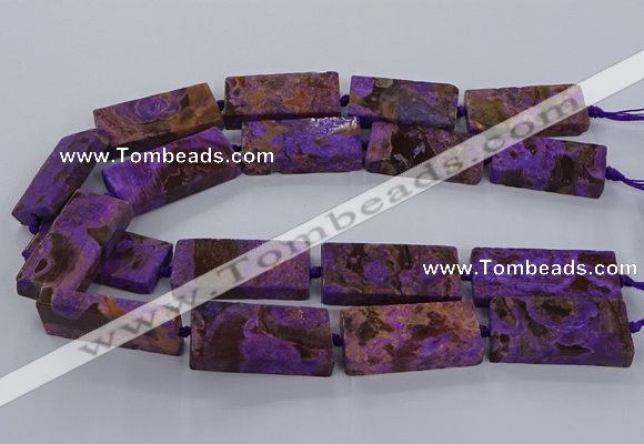 CAG9556 15.5 inches 20*40mm - 20*45mm rectangle ocean agate beads