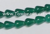 CAG956 15.5 inches 8*10mm teardrpop green agate gemstone beads