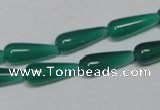 CAG957 15.5 inches 6*16mm teardrpop green agate gemstone beads