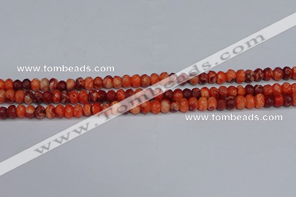 CAG9571 15.5 inches 4*6mm faceted rondelle crazy lace agate beads