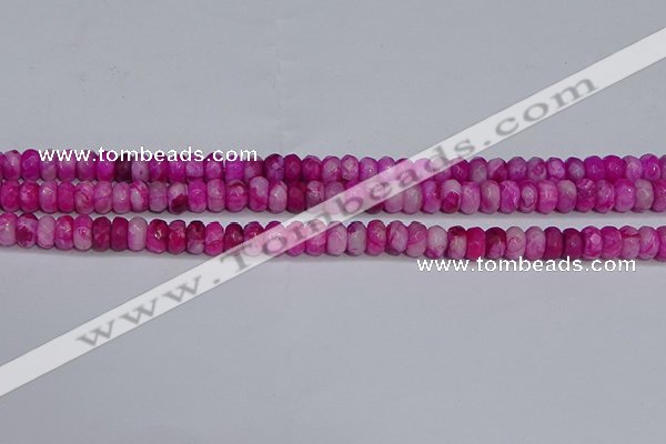 CAG9573 15.5 inches 4*6mm faceted rondelle crazy lace agate beads