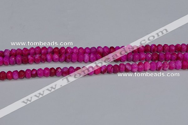 CAG9574 15.5 inches 4*6mm faceted rondelle crazy lace agate beads