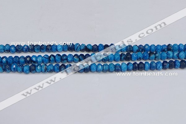 CAG9578 15.5 inches 4*6mm faceted rondelle crazy lace agate beads