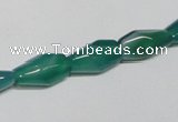 CAG958 15.5 inches 8*14mm faceted rice green agate gemstone beads