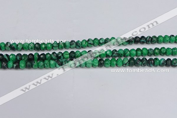 CAG9580 15.5 inches 4*6mm faceted rondelle crazy lace agate beads