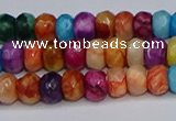 CAG9584 15.5 inches 4*6mm faceted rondelle crazy lace agate beads