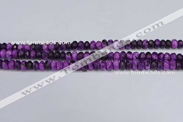 CAG9588 15.5 inches 5*8mm faceted rondelle crazy lace agate beads