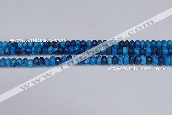 CAG9593 15.5 inches 5*8mm faceted rondelle crazy lace agate beads