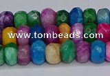 CAG9598 15.5 inches 5*8mm faceted rondelle crazy lace agate beads