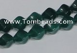 CAG960 15.5 inches 8*10mm twisted rice green agate gemstone beads