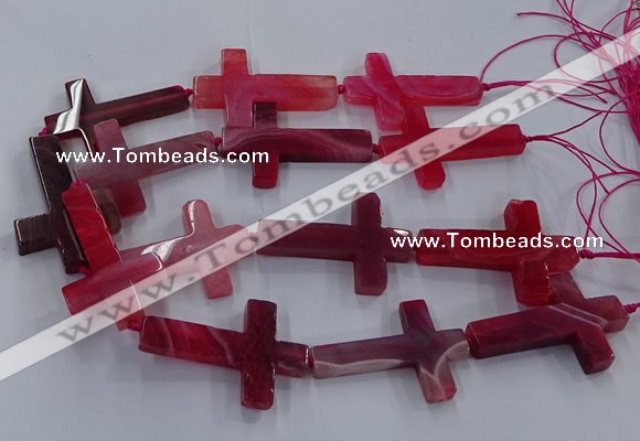 CAG9629 15.5 inches 32*48mm - 35*50mm cross dragon veins agate beads