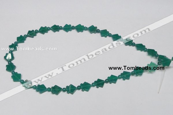 CAG963 15.5 inches 10*10mm fish green agate gemstone beads wholesale