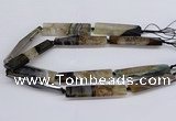 CAG9637 15.5 inches 18*55mm - 18*65mm faceted rectangle agate beads