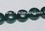 CAG964 15.5 inches 13mm donut green agate gemstone beads wholesale