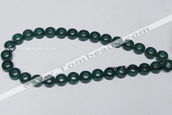 CAG964 15.5 inches 13mm donut green agate gemstone beads wholesale