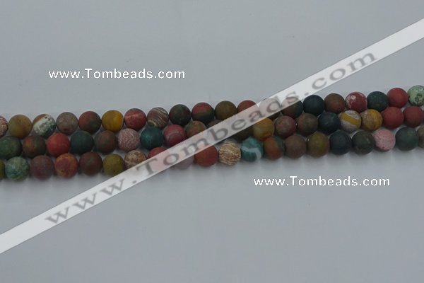 CAG9666 15.5 inches 6mm round matte ocean agate beads wholesale