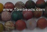 CAG9667 15.5 inches 8mm round matte ocean agate beads wholesale