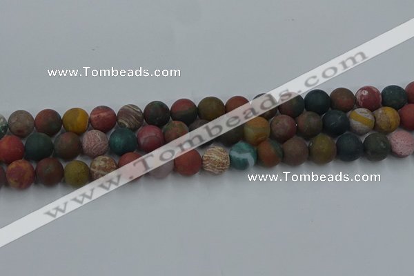 CAG9668 15.5 inches 10mm round matte ocean agate beads wholesale