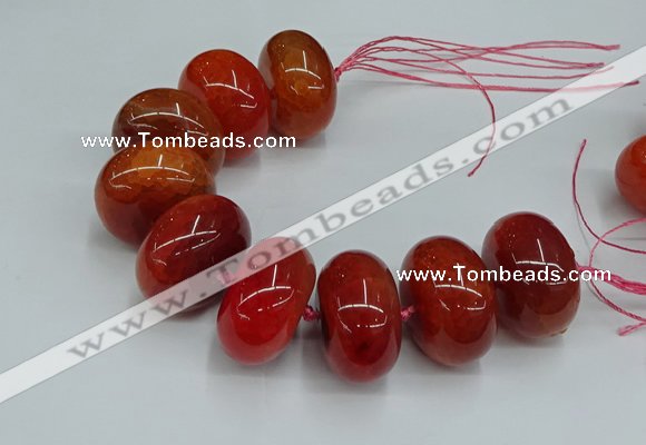 CAG9683 7.5 inches 20*35mm rondelle agate gemstone beads