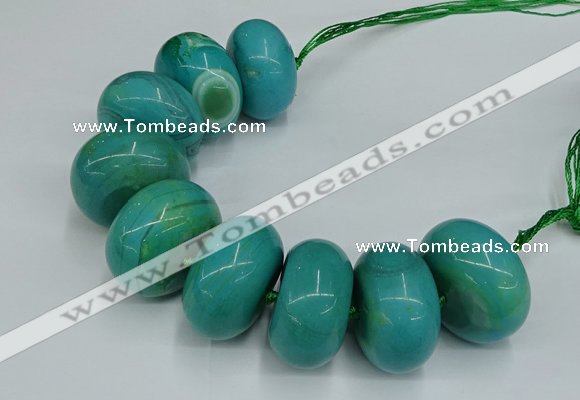 CAG9685 7.5 inches 20*35mm rondelle agate gemstone beads