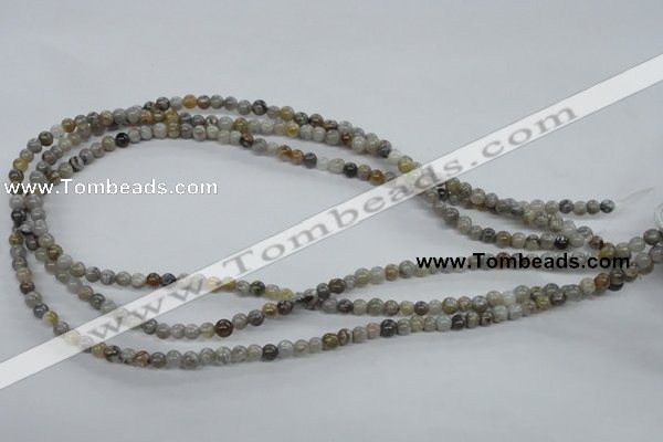 CAG970 15.5 inches 4mm round bamboo leaf agate gemstone beads