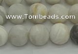 CAG9703 15.5 inches 10mm round matte grey agate beads wholesale