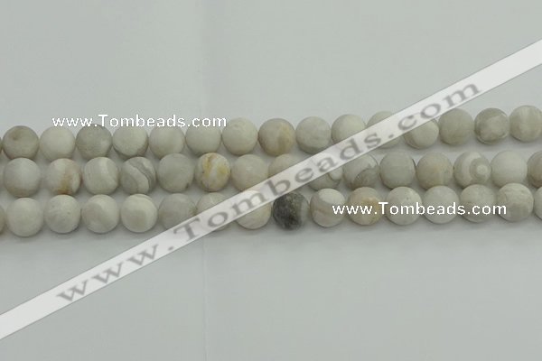 CAG9703 15.5 inches 10mm round matte grey agate beads wholesale