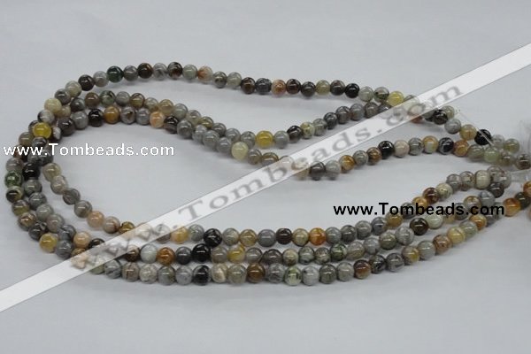 CAG971 15.5 inches 6mm round bamboo leaf agate gemstone beads