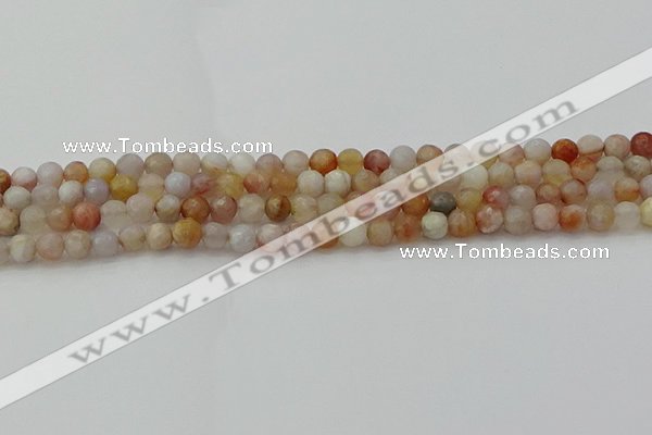 CAG9718 15.5 inches 4mm faceted round colorful agate beads