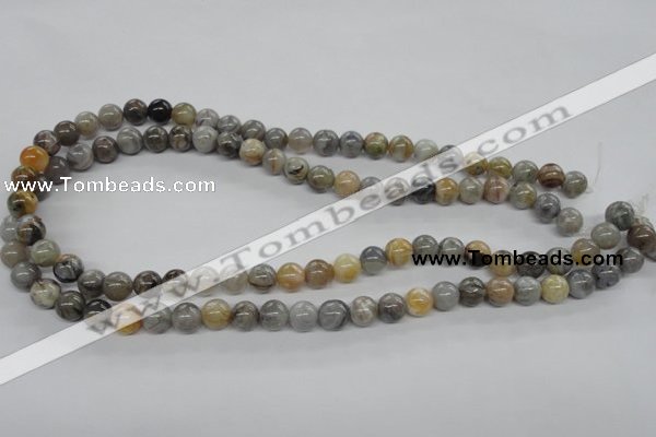 CAG972 15.5 inches 8mm round bamboo leaf agate gemstone beads