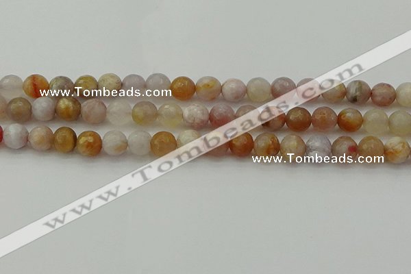 CAG9720 15.5 inches 8mm faceted round colorful agate beads wholesale