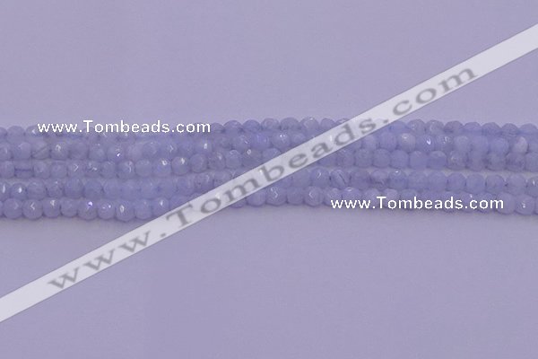 CAG9728 15.5 inches 4mm faceted round blue lace agate beads