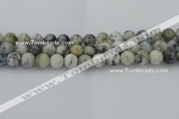 CAG9734 15.5 inches 12mm round black & white agate beads wholesale