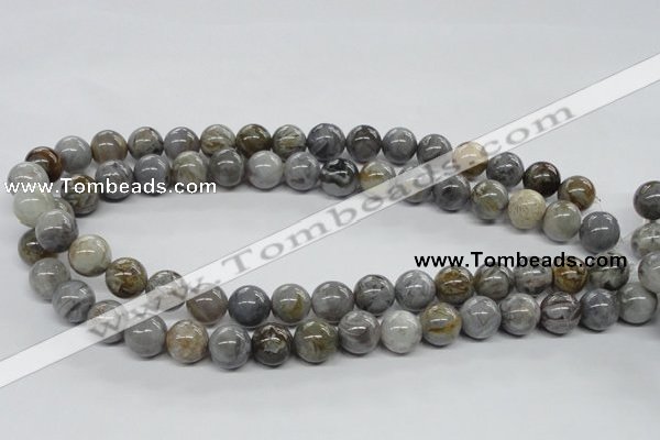 CAG974 15.5 inches 12mm round bamboo leaf agate gemstone beads