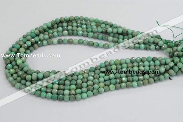 CAG975 15.5 inches 4mm faceted round green grass agate gemstone beads