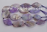 CAG9758 15.5 inches 30*35mm - 35*45mm faceted freeform agate beads