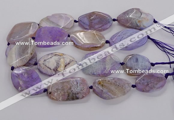 CAG9758 15.5 inches 30*35mm - 35*45mm faceted freeform agate beads