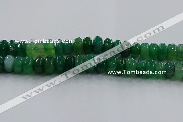 CAG9769 15.5 inches 8*16mm faceted rondelle agate gemstone beads