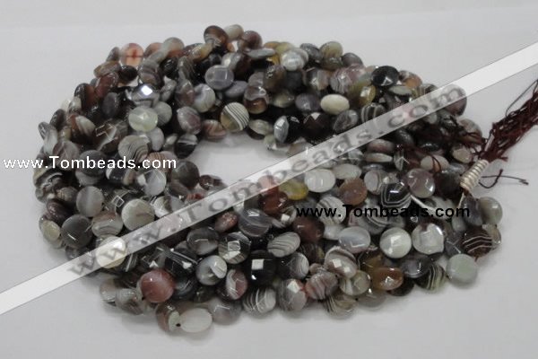 CAG977 15.5 inches 14mm faceted coin botswana agate beads wholesale