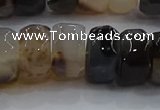 CAG9775 15.5 inches 8*16mm faceted rondelle agate gemstone beads