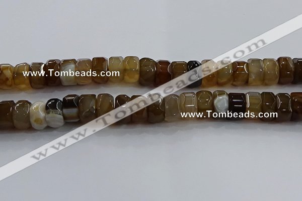 CAG9776 15.5 inches 8*16mm faceted rondelle agate gemstone beads