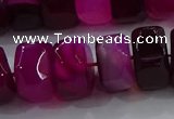 CAG9779 15.5 inches 8*16mm faceted rondelle agate gemstone beads