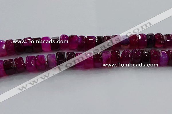 CAG9779 15.5 inches 8*16mm faceted rondelle agate gemstone beads