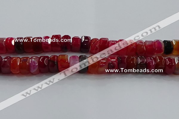 CAG9780 15.5 inches 8*16mm faceted rondelle agate gemstone beads