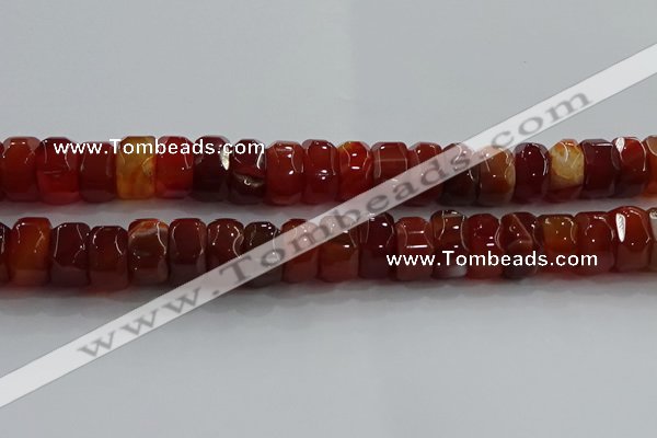 CAG9782 15.5 inches 8*16mm faceted rondelle agate gemstone beads