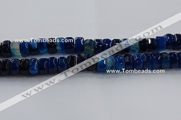 CAG9785 15.5 inches 8*16mm faceted rondelle agate gemstone beads